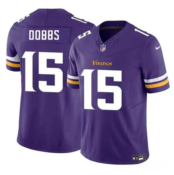 Men & Women & Youth Minnesota Vikings #15 Josh Dobbs Purple 2023 F.U.S.E. Vapor Untouchable Limited Jersey,We sell and wholesale Men & Women & Youth Minnesota Vikings #15 Josh Dobbs Purple 2023 F.U.S.E. Vapor Untouchable Limited Jersey on line form chian!